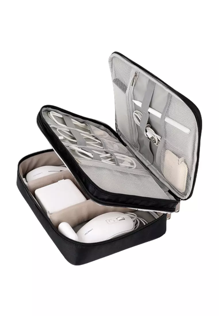 Tas Travel Organizer Multifunctional Three Layer Storage Bag Black ORIGINAL