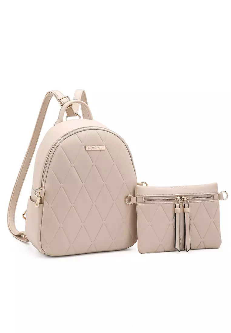 GYKACO KIMA Beige - Tas Ransel Wanita - Fashion Backpack (IMPORT)