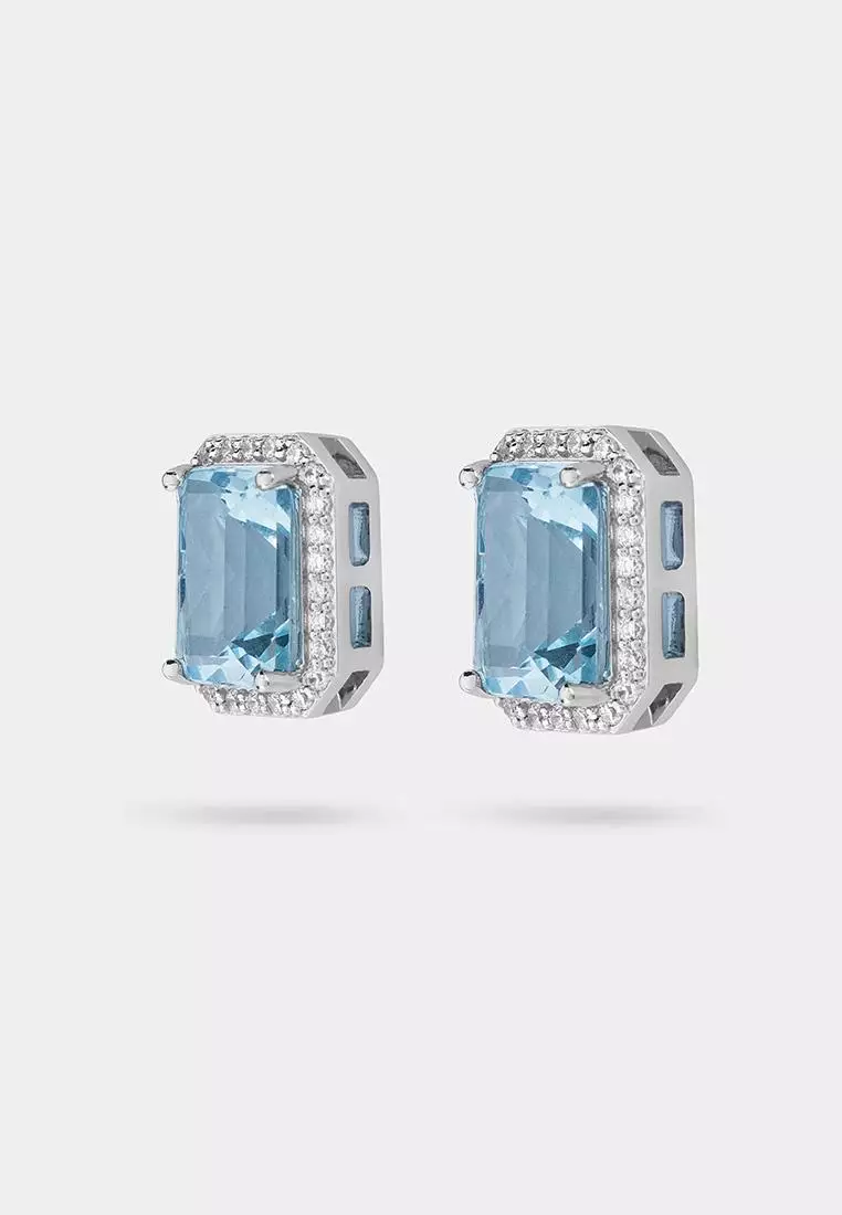Glow Aquamarine Stud Earrings 007