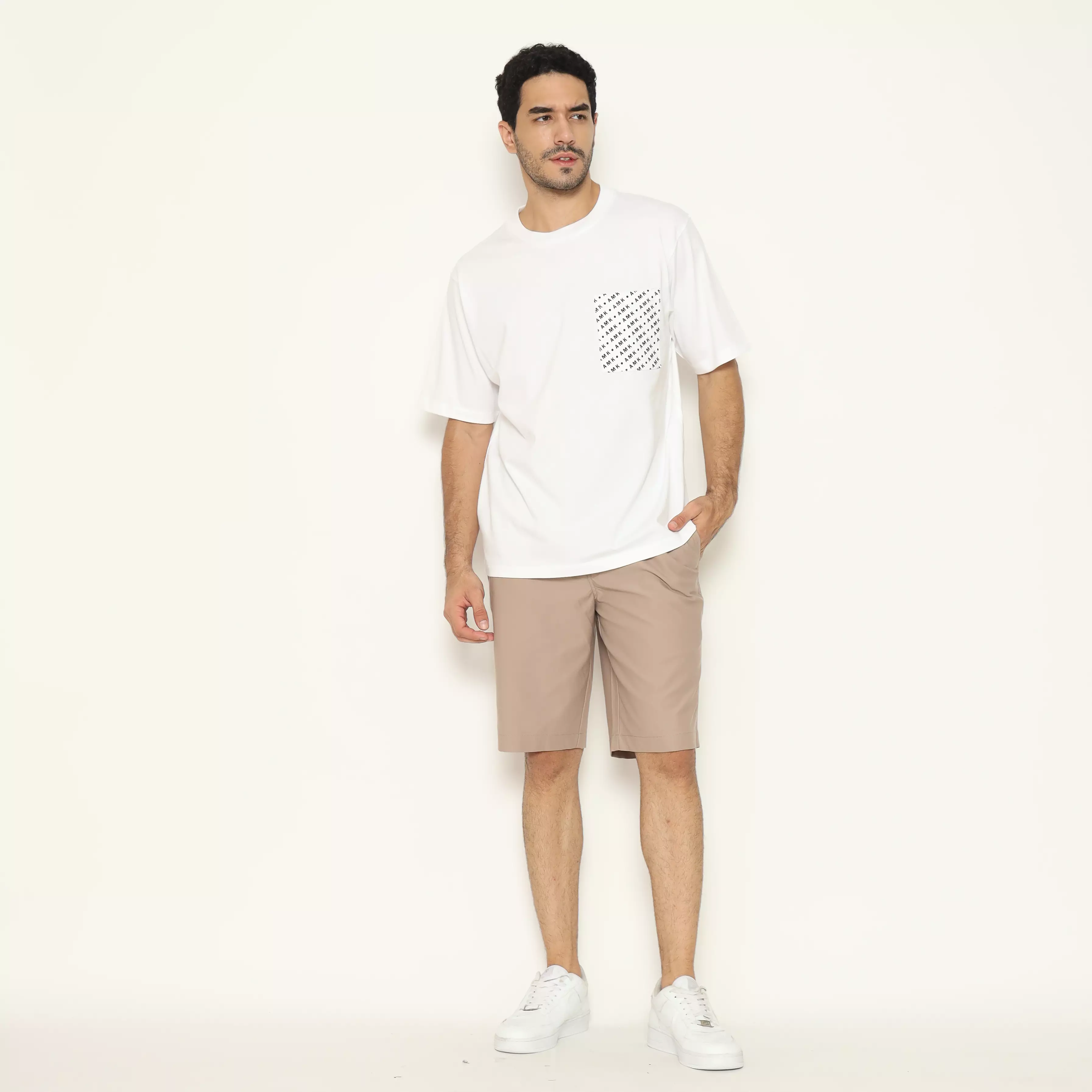 AMK Tshirt Polos Oversized  Pendek TS Sergei S/S White