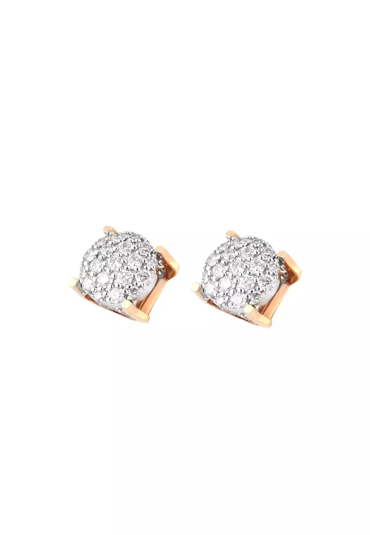 TOMEI Earrings, Diamond White Gold & Rose Gold 750 (E1998)