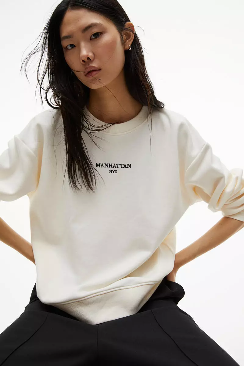 All white crew outlet neck sweatshirt