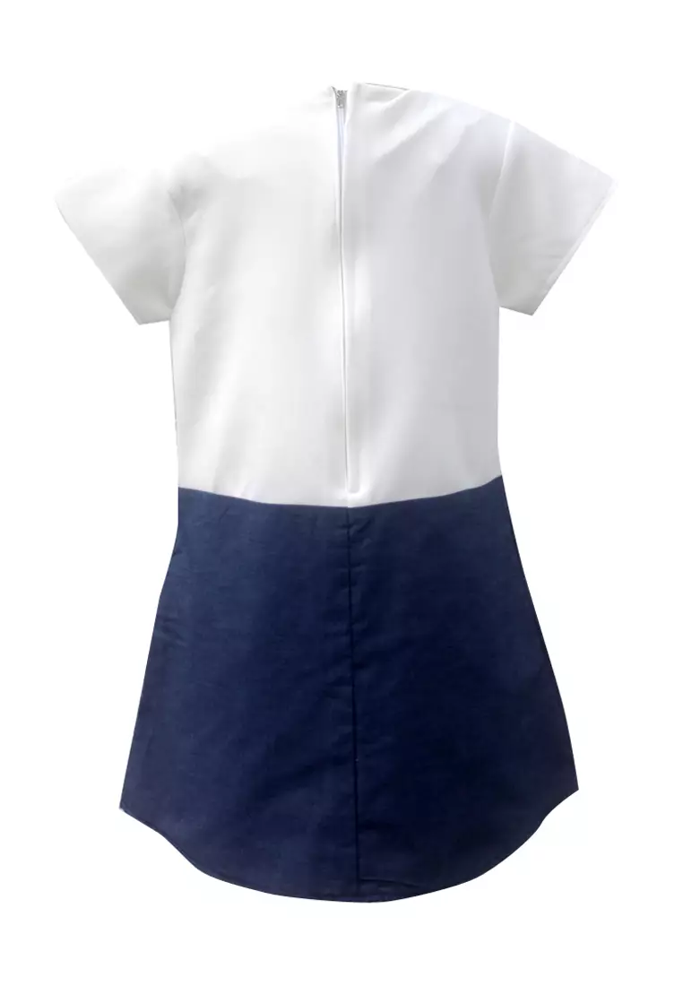 Two Mix Baju Anak Perempuan - Dress Anak Cewek Fashion Bahan Jeans Digital Print Kelinci 4094