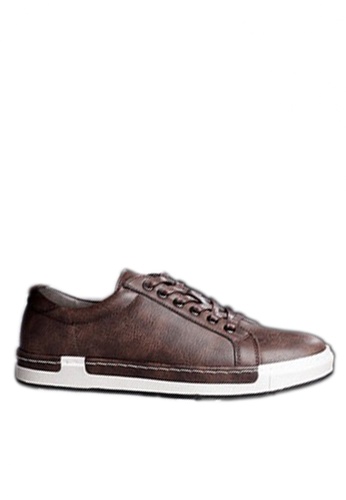Twenty Eight Shoes brown Sewing Edge Sneakers VMT556 FD085SH13B9A01GS_1