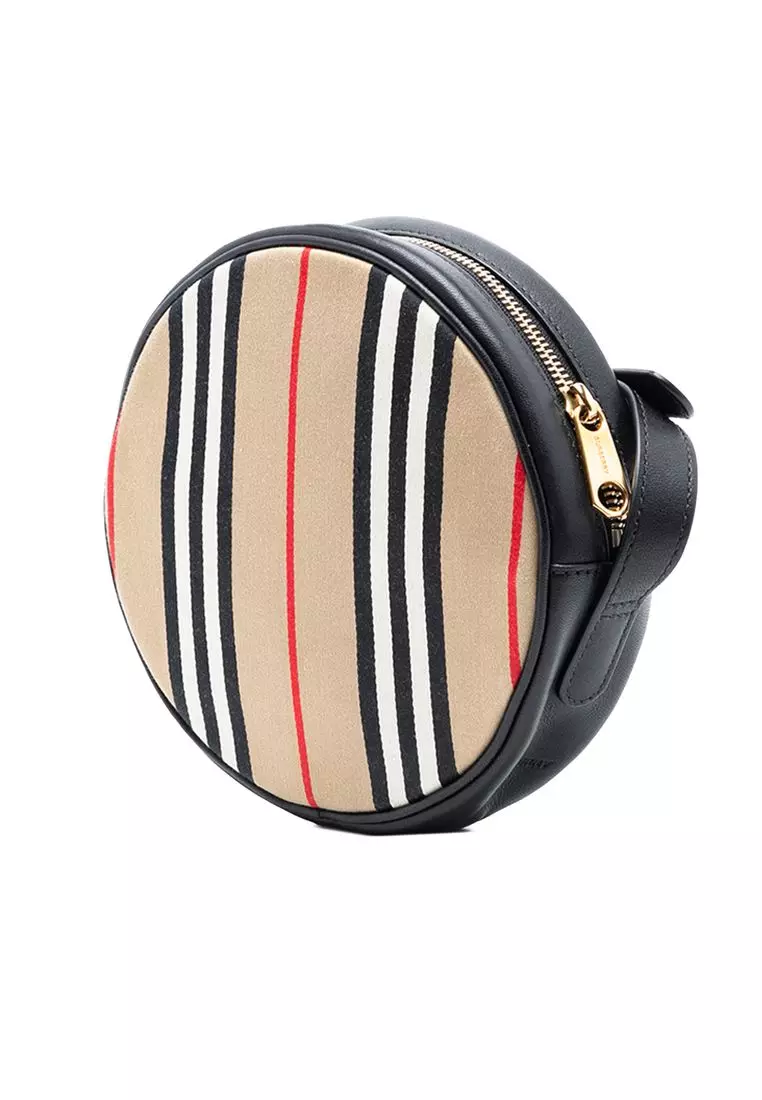 Pre-Loved Burberry Icon Stripe Canvas Louise Crossbody