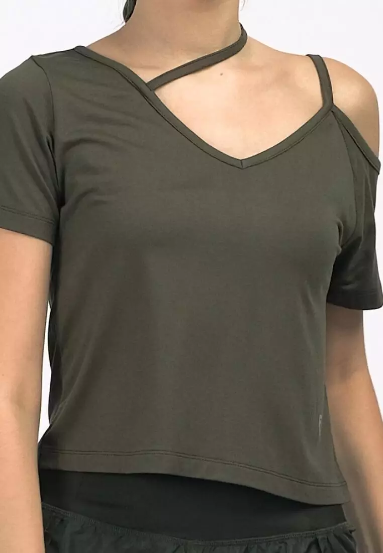 FITWEAR - SABRINA CROPTOPS S/S - ARMY