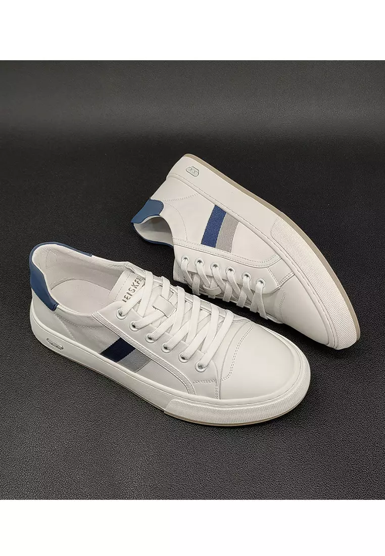 Contrast Stripe Grain Leather Sneakers ALG8911