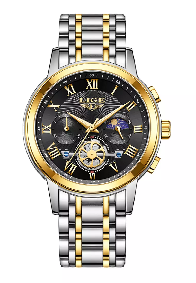 Unisex Stainless Steel Quartz Watch on Metal Bracelet