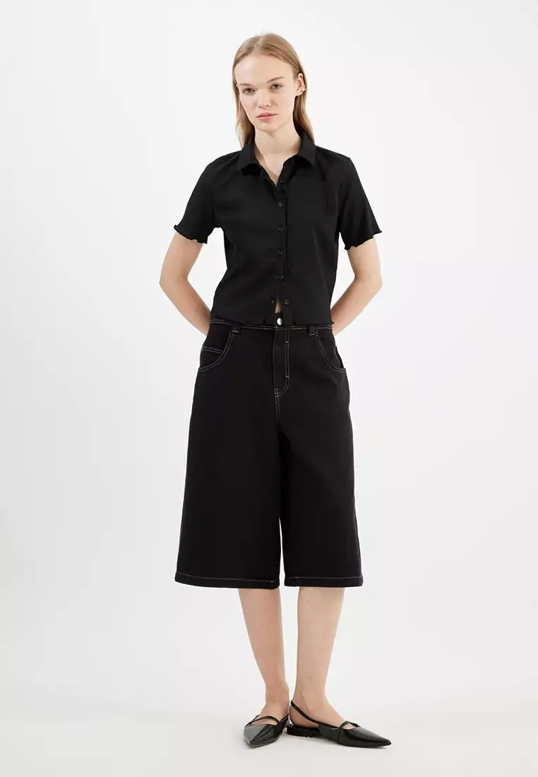 Cool Fitted Wrinkled Short Sleeve Shirt