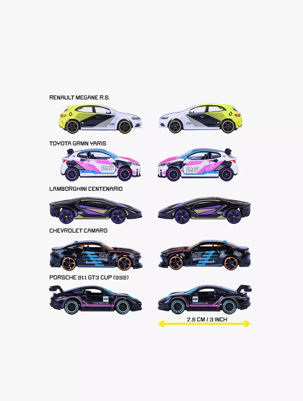 MAJORETTE Neon Racer 5 Pcs Gift Pack