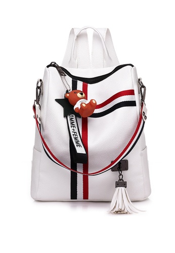 Twenty Eight Shoes white Pendant Faux Leather Backpack DP239 37A83ACEF8BE13GS_1