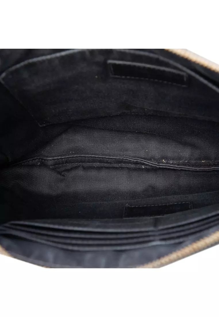 Pre-Loved Saint Laurent Croc Embossed Leather Monogram Document Holder