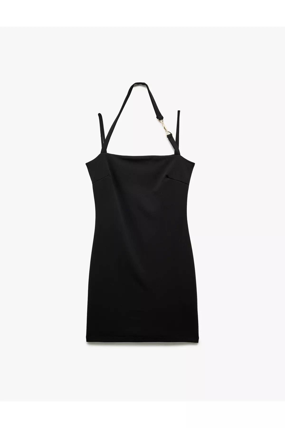 Sleeveless Slim Fit Strap Dress With Metal Accessories