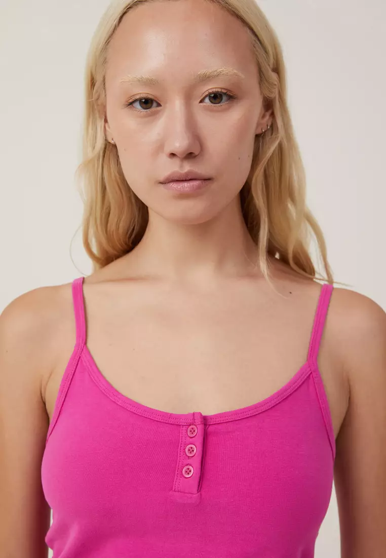 Peached Jersey Henley Cami Top