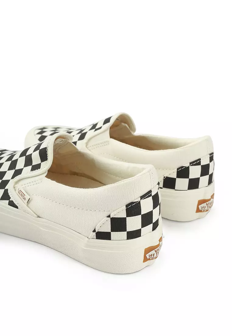 Reflective vans slip ons on sale checkerboard