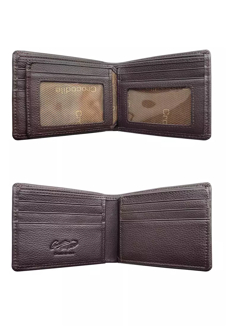 Crocodile C1034S Dompet Tri-fold Wallet Leather Kulit Original - Coklat