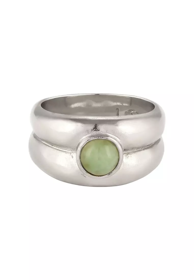 EXCLUSIVE Cincin Perhiasan Perak 925 Wanita Jade Green