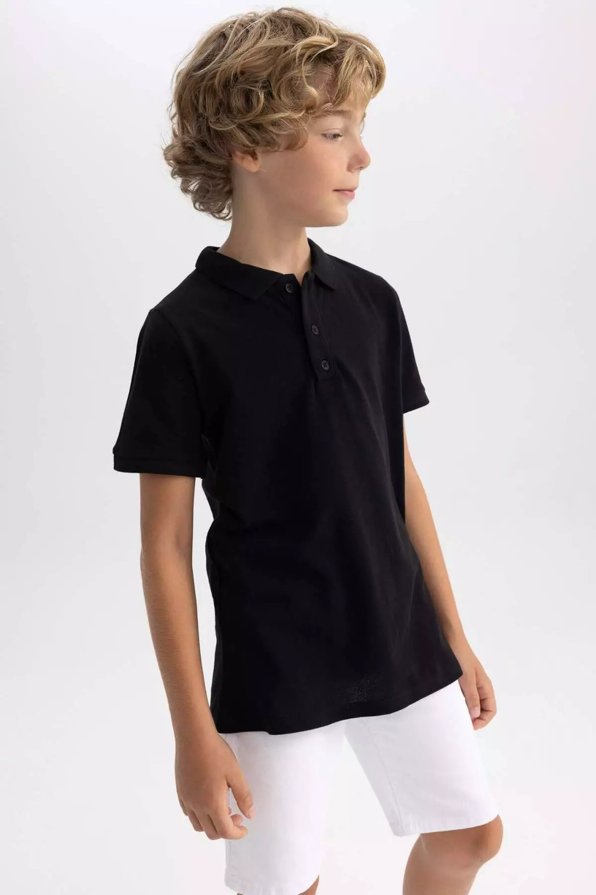 Boy's Pique Short Sleeve Basic Plain Polo T-Shirt B0668A8Ns