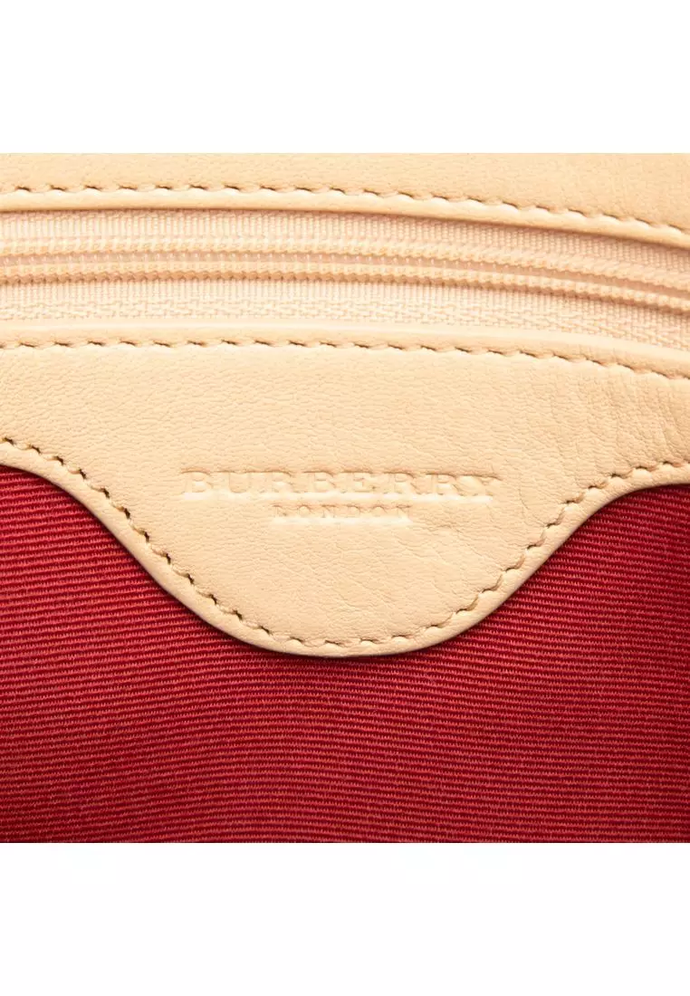 Pre-Loved Burberry House Check Canvas Handbag