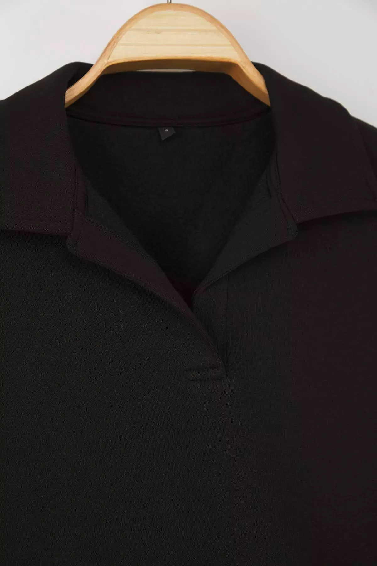 Teen Black Plain Regular Pattern Knitted Sweatshirt Twoaw26Sw00049