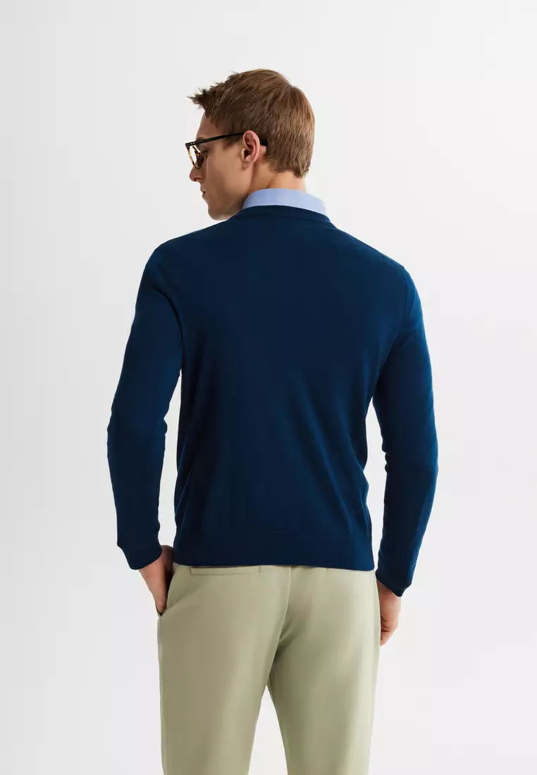 外搭V領精細純羊毛冷衫