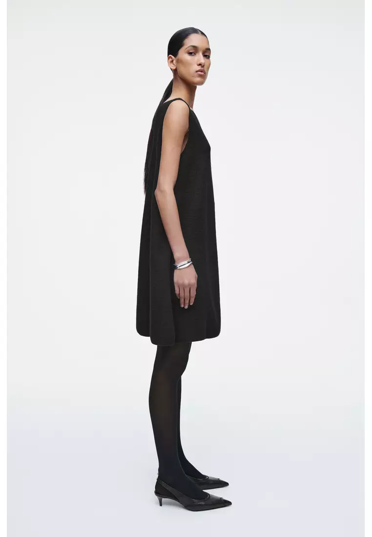 PANELLED WOOL SHIFT DRESS