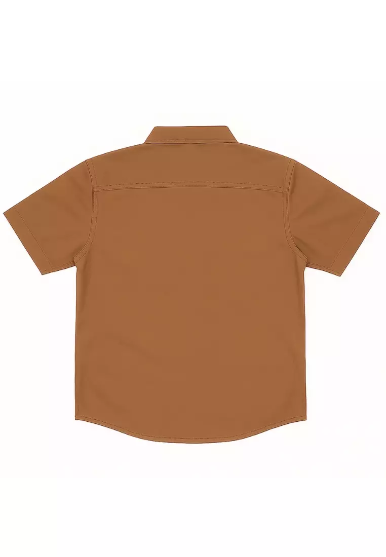 POLICE Kemeja Polos Cotton Kantong Dua Anak Laki Laki