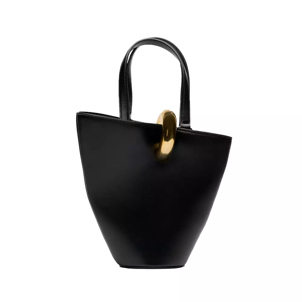The Small Bambola Asymmetric Bucket Bag Black