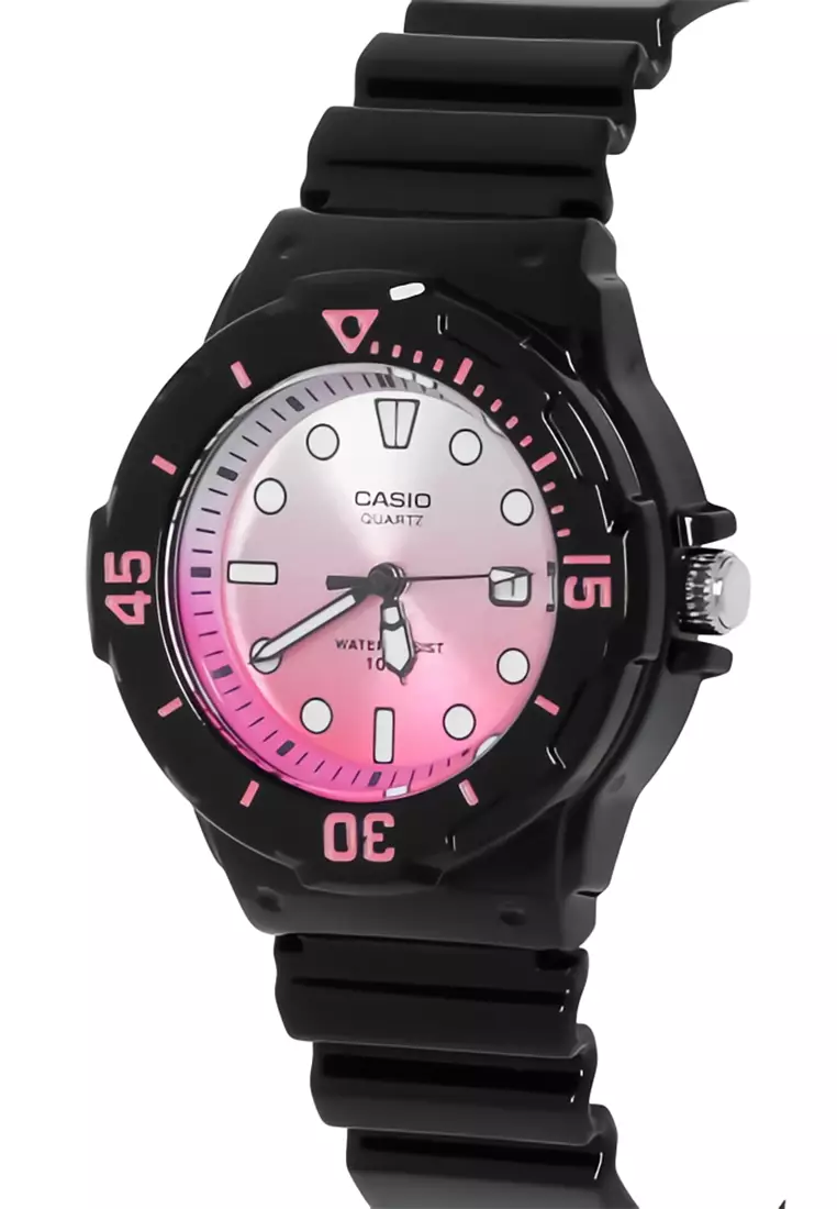 Casio - Female Analog Watches - Jam Tangan Analog Wanita - Black - Resin Strap - LRW-200H-4EVDR