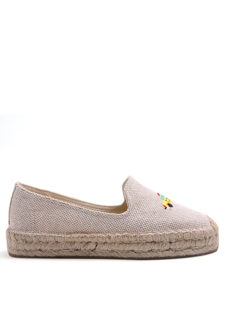Platform Embroidery Linen Espadrilles HB6106