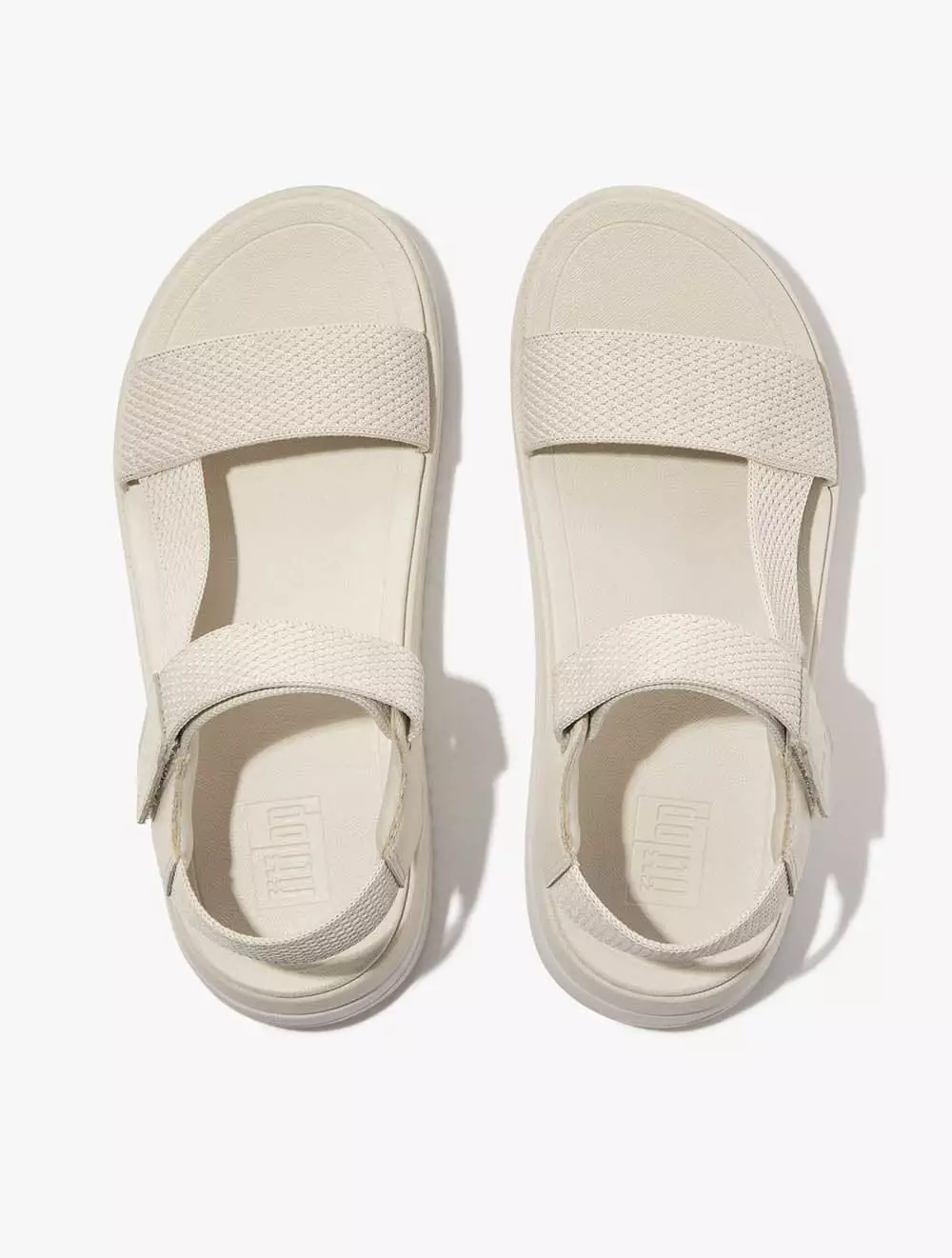 Fitflop Surff Two-Tone Webbing/Leather Back-Strap Sandals- Paris Beige