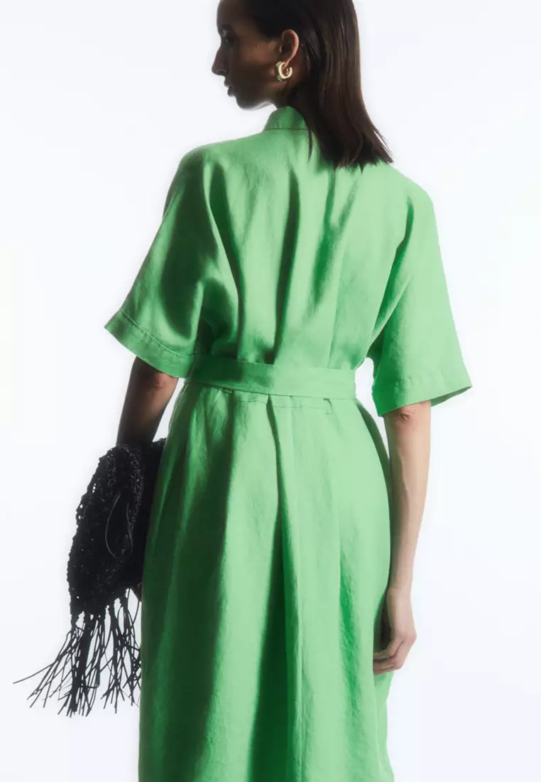 Buy COS Belted Linen Shirt Dress 2024 Online