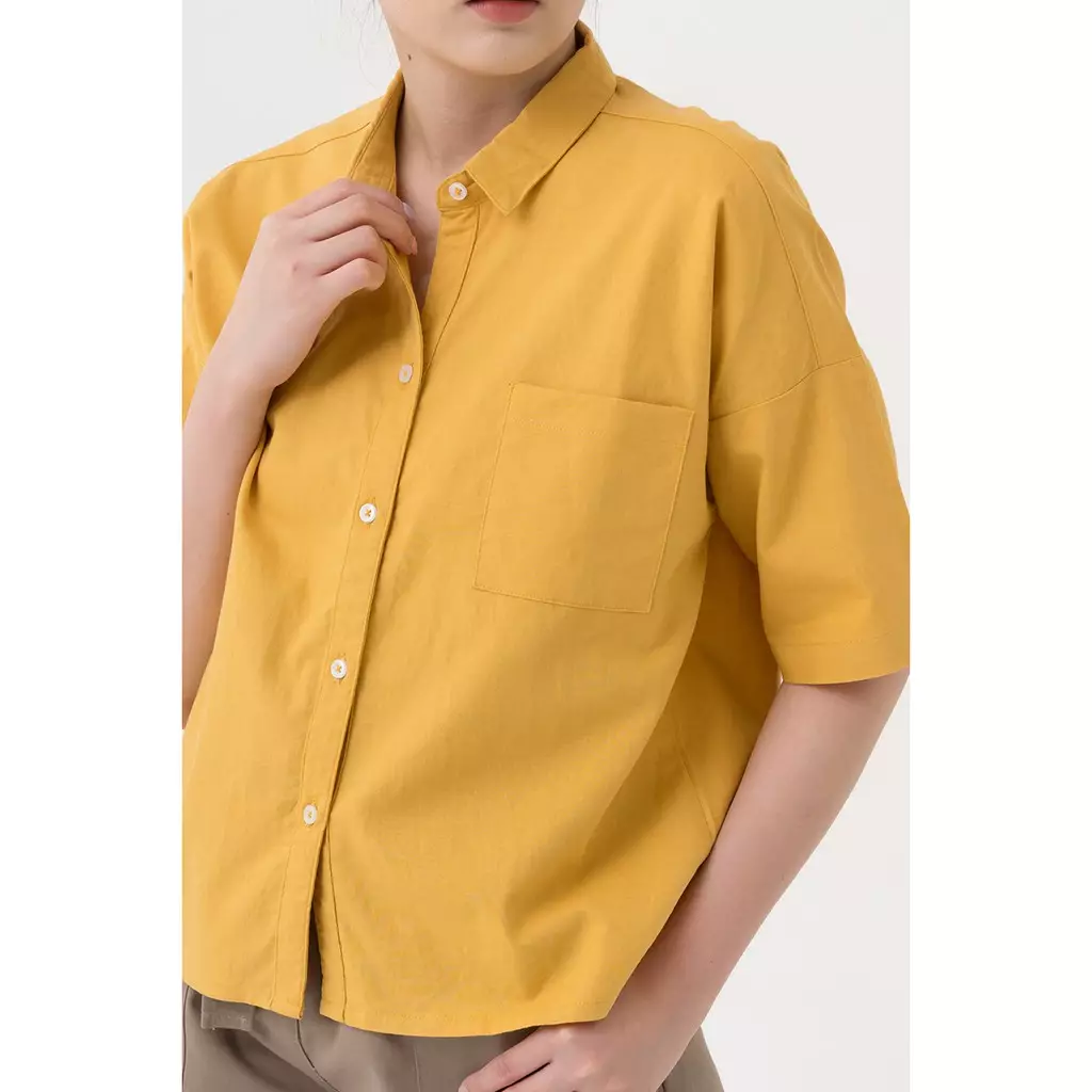 Kemeja Wanita Magnola Mustard