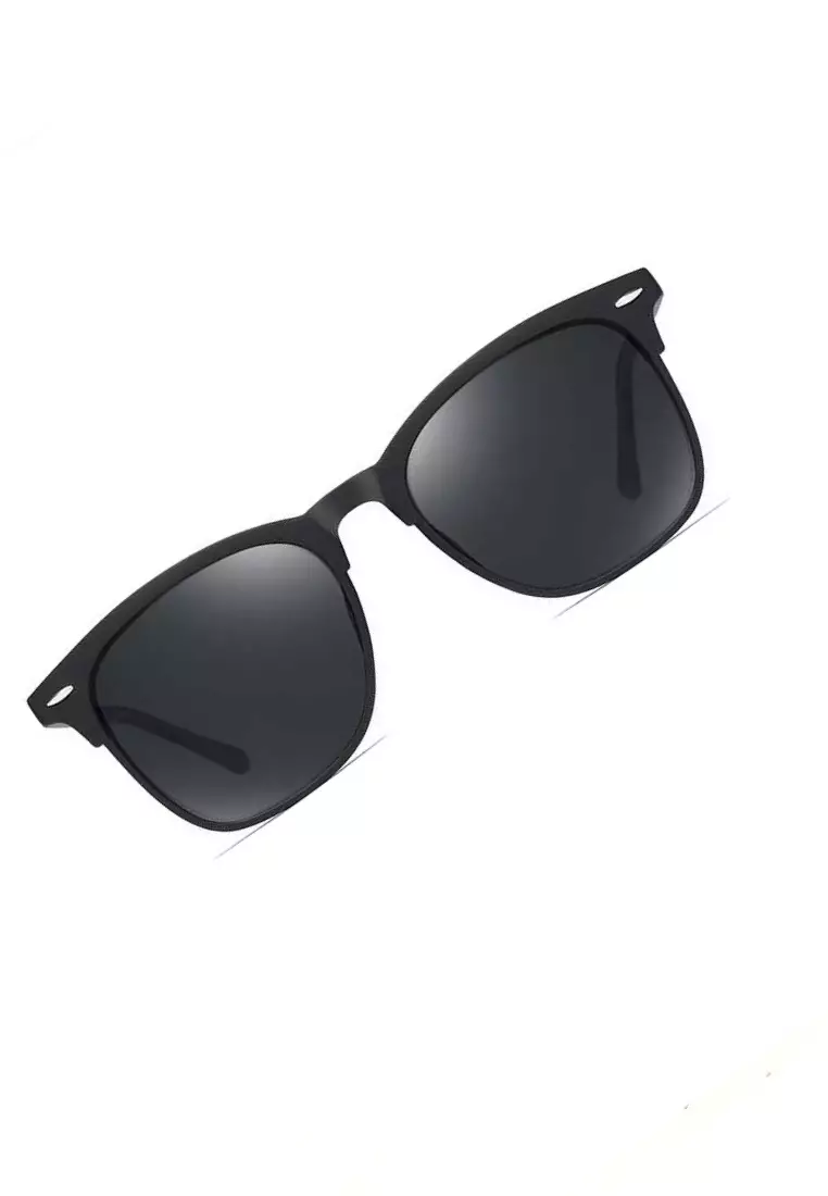 Derian Kacamata Frame Classic Polarized Unisex Sunglasses UV400 Material Plastic ORIGINAL - Black
