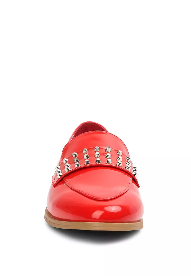 Buy Rag CO. Red Stud Detail Patent Loafers 2024 Online ZALORA