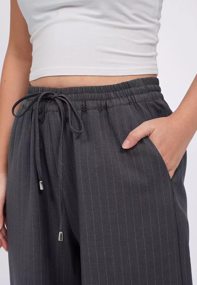 Elastic Waist Stripe Trousers