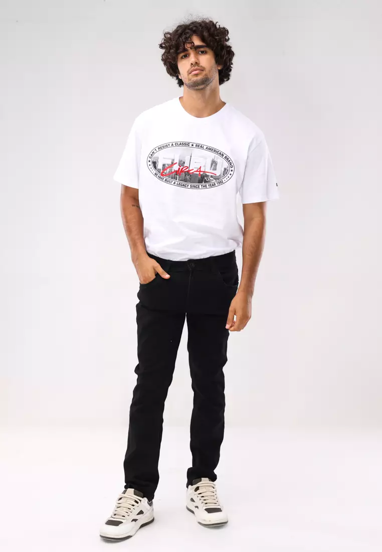 Denim Long Pants Slim Tapered Fit Stretch