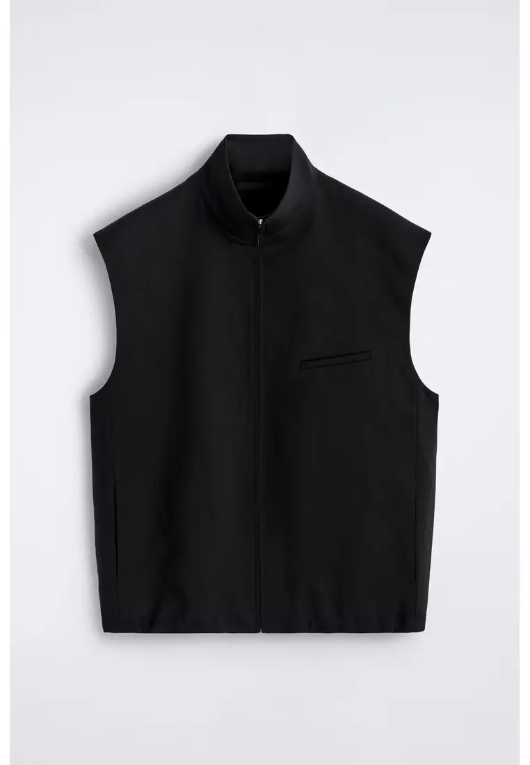 TAILORED FUNNEL-NECK WOOL GILET