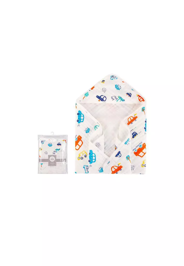 Buy Little Kooma Bebe Comfort Baby Muslin Hooded Swaddle Blanket 76 x