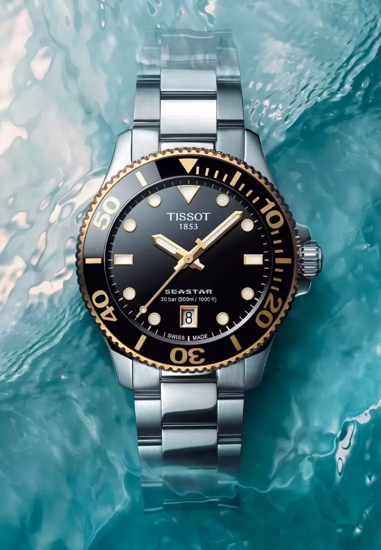 Buy Tissot Tissot Seastar 1000 36mm Black Dial Stainless Steel