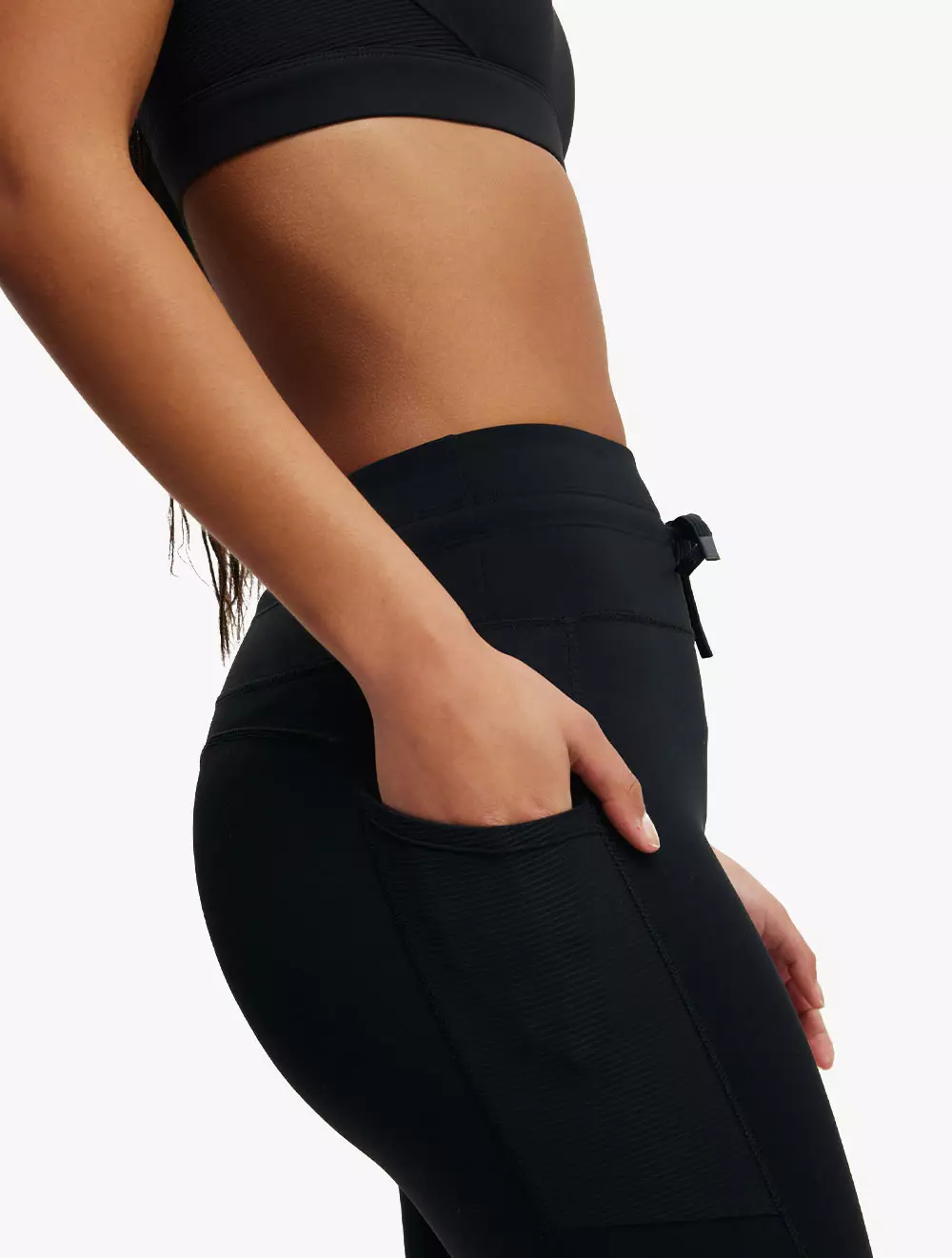 Cotton On Body -  Wanita - Ultimate Run Rib 7/8 Tight- Asia Fit - Black