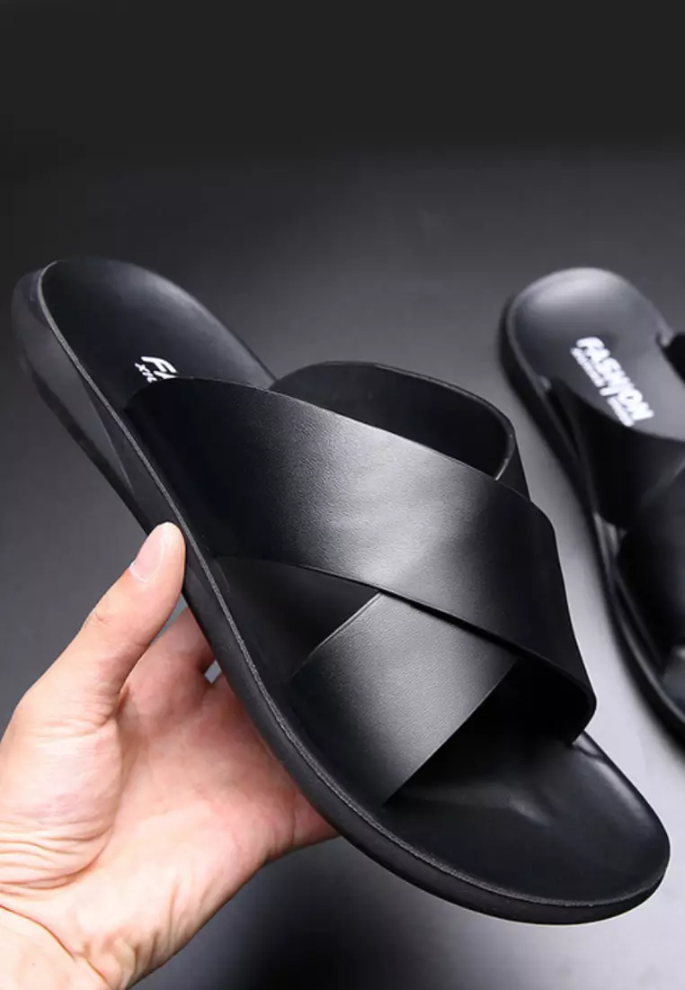 VANSA Simple Leather Sandals VSM-S9006