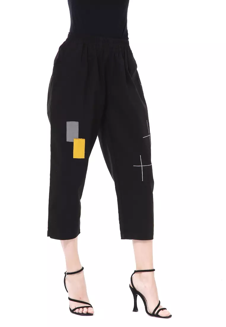 Stella Celana Panjang Wanita Casual Long Pants Korean Style Material Cotton Twill ORIGINAL - Black