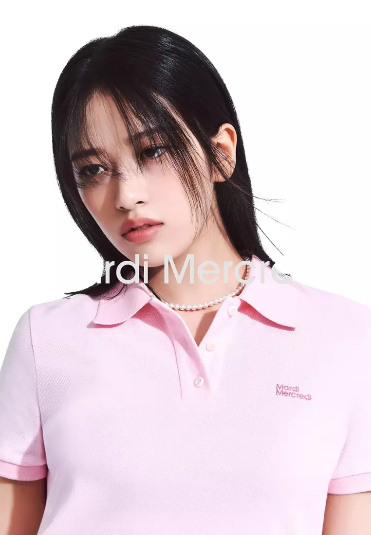 Slimfit Shirt Piquet Essential - Pink