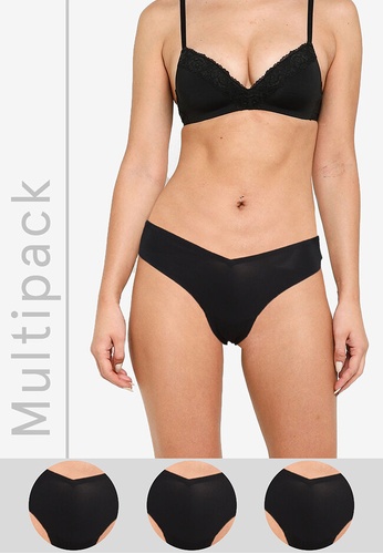 Abercrombie & Fitch black Multipack Naked V Front Cheeky Panties 7CB85USD9E3880GS_1