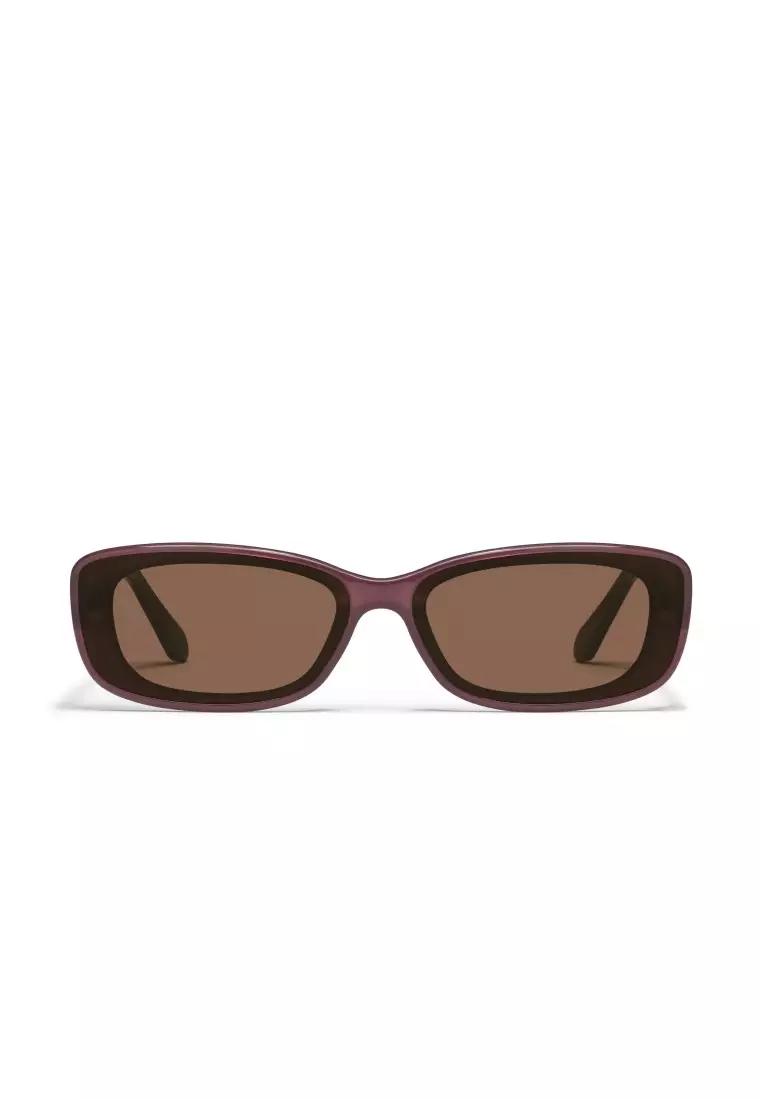 QUAY Vibe Check Sunglasses - Plum/Brown