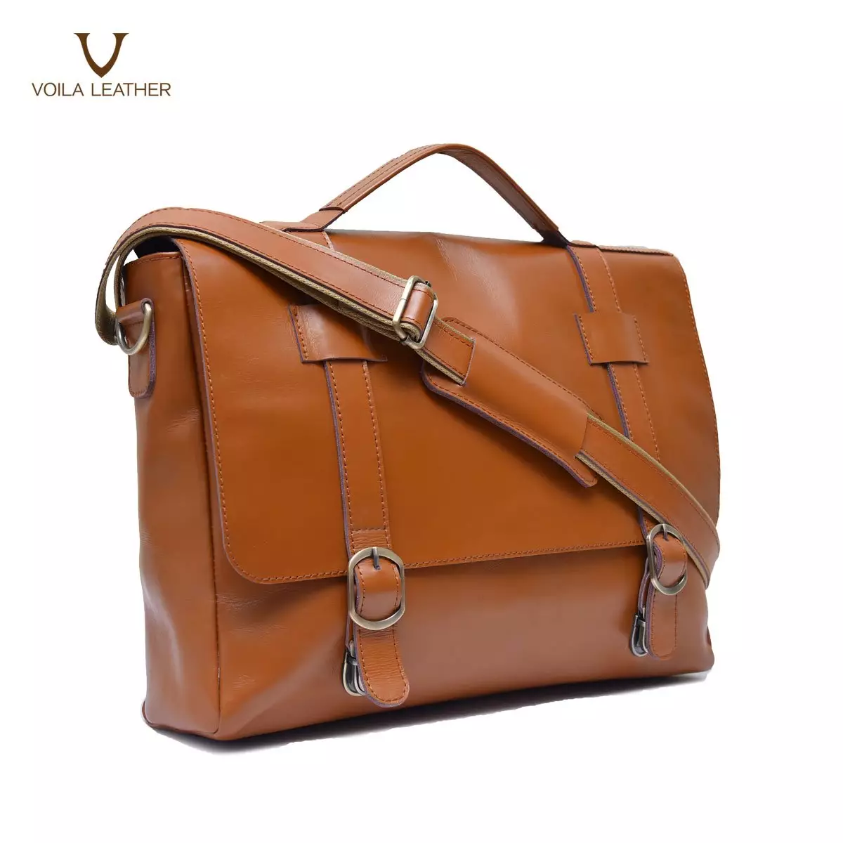 Tas Laptop Kulit Asli 15 Inch Voila Elliot Havana