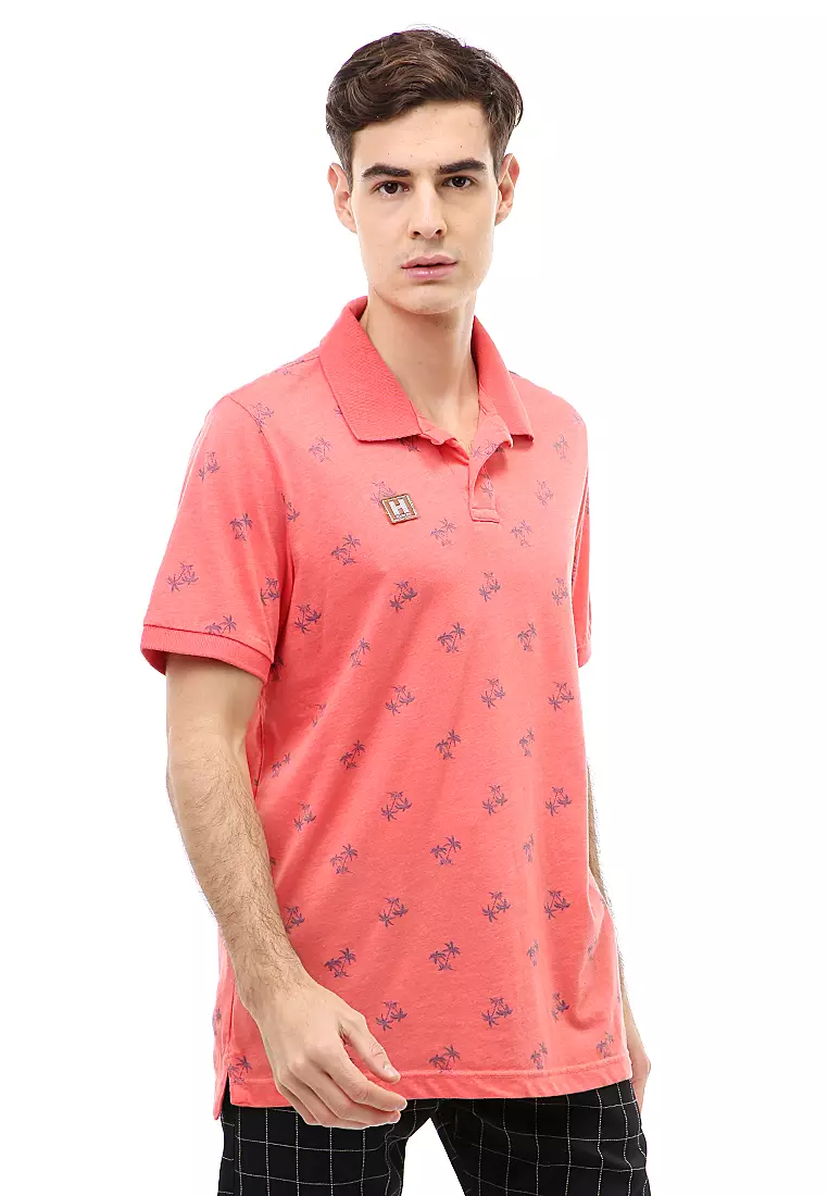 Jack T-Shirt Atasan Kasual Kaos Polo Pria Short Sleeve Material Cotton ORIGINAL - Orange