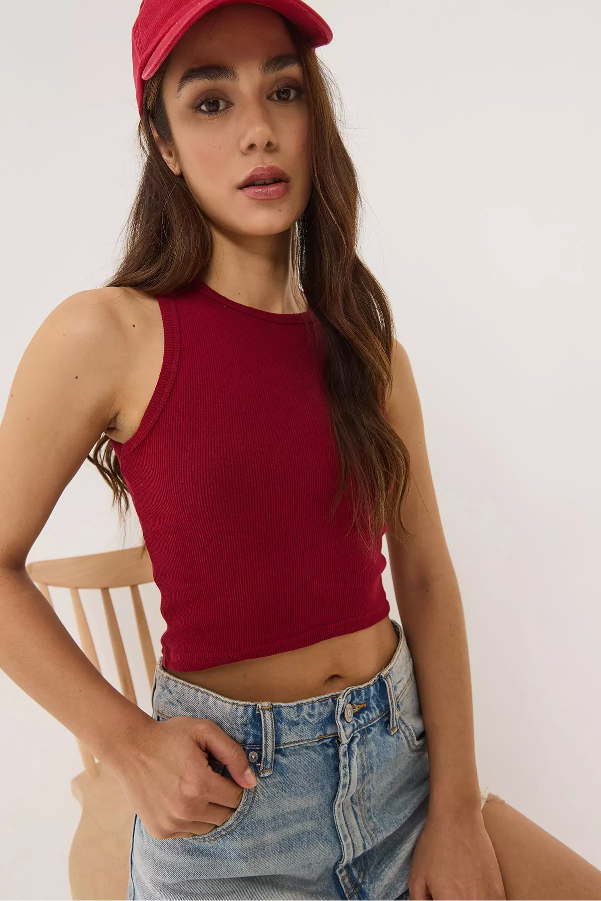 Ribbed Camisole Crop Tank Top