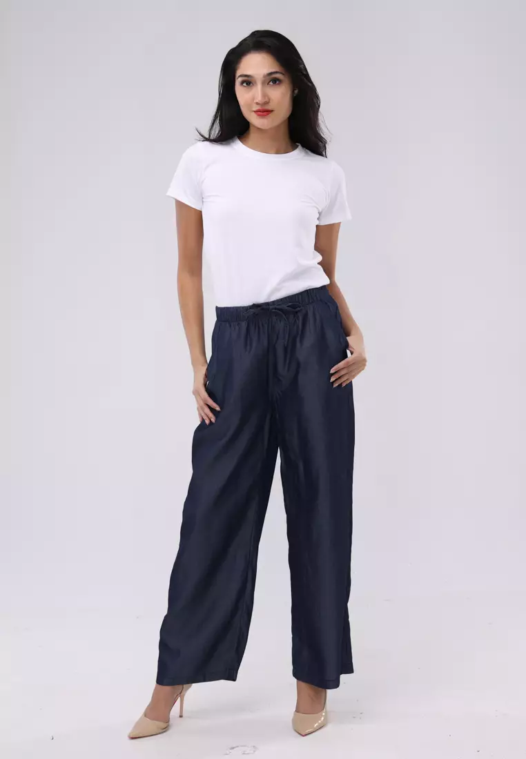 Denim Wide Leg Pants